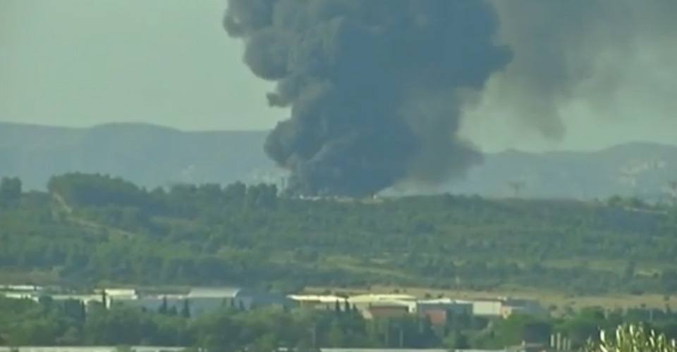 brand frankrijk drones chemie bedrijf centrale